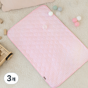 아이자리 순면 누빔 방수 패드, 블리핑크, 3개