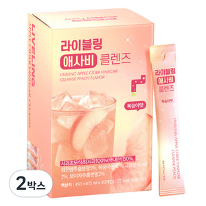 라이블링 애사비 클렌즈 복숭아맛 30개입, 450ml, 2박스
