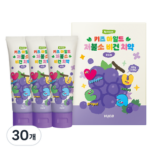 뷰카 키즈 마일드 저불소 비건치약 포도향, 80g, 30개