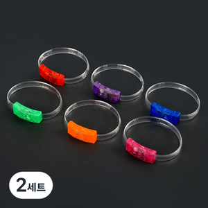 캐스비 다회용 LED 발광팔찌 6종 세트 0019, 혼합색상, 2세트