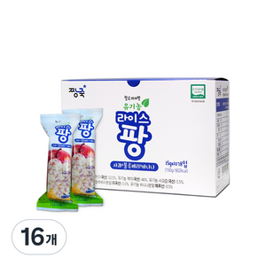 짱죽 유아용 헬로까까짱 유기농 라이스 팡 과자 15g x 10p, 사과 + 블루베리 + 바나나 혼합맛, 150g, 16개