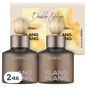 쿤달 퍼퓸 차량용 방향제 75ml 본품 2개 + 우드볼 스틱 2개 세트, 일랑일랑향, 2세트