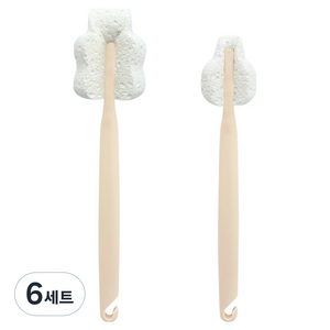 더마더 식물성 스펀지 젖병솔 + 젖꼭지솔 세트, 크림, 6세트