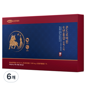 삼진제약 콘드로이친 6년근 홍삼 진액 스틱 30P, 300g, 6개