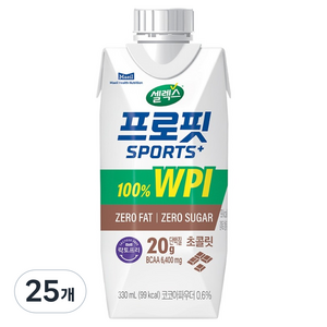 셀렉스 프로핏 스포츠 플러스 초콜릿 음료, 330ml, 25개