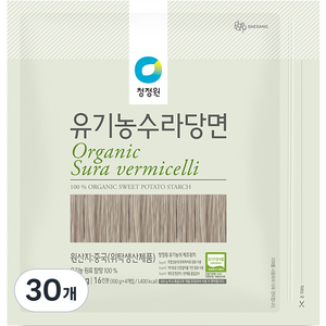 청정원 유기농 수라 당면, 400g, 30개