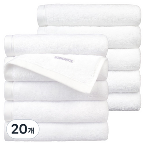 송월타월 컬러풀 호텔수건 170g 30수 코마사, 화이트, 20개