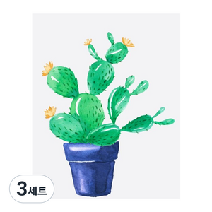 케이엠엘리 일체형 캔버스 액자 3D 원형 보석십자수 키트 30 x 40 cm, 다육이3, 3세트