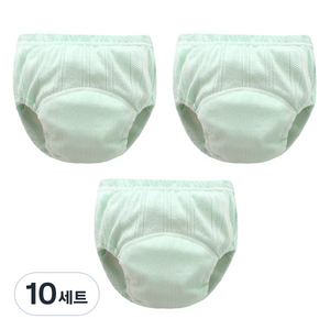조이멀티 아동용 펀칭 단색파스텔 배변훈련팬티, 그린, 10세트