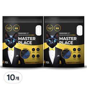 딩동펫 마스터 플레이스 미네랄 벤토나이트 고양이 모래, 12L, 10개, 무향