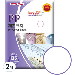 라미에이스 PP 제본표지 500MIC 100p, 반투명, B5, 2개