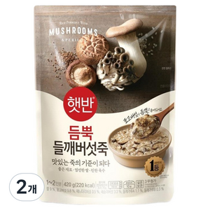 햇반 들깨버섯죽, 420g, 2개