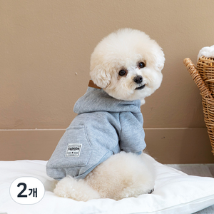펫츠랜드 반려동물 데일리 기모후드 아우터, 그레이, 2개