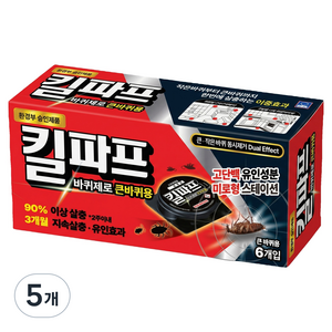 킬파프 바퀴제로 큰바퀴용 미로형스테이션 바퀴살충제 6p, 18g, 5개