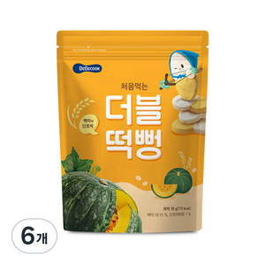 베베쿡 처음먹는 더블떡뻥, 6개, 30g, 백미 + 단호박 혼합맛