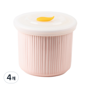 인콕 국내 제조 도자기 이유식 용기, 핑크, 4개, 250ml