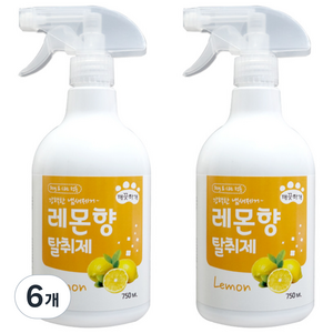 인터펫코리아 반려동물 탈취제 레몬향, 750ml, 6개