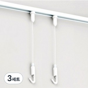 철물백화점 액자걸이 레일형 1m 2p + 레일 1m 세트, 화이트, 3세트