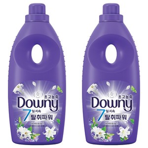 다우니 초고농축 탈취파워 섬유유연제 화이트티와 릴리 본품, 1L, 2개