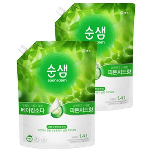 순샘 베이킹소다 피톤치드향 주방세제 리필, 1.4L, 2개