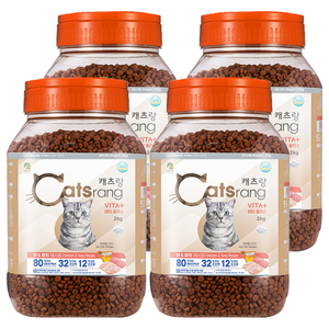 캐츠랑 전연령 고양이 비타플러스 건식사료, 닭+참치, 2kg, 4개
