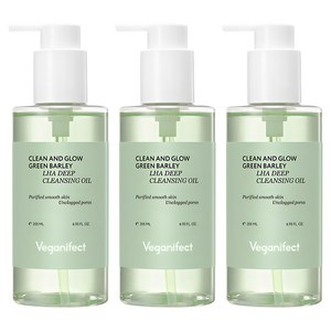 비건이펙트 클린 앤 글로우 청보리 라하 딥 클렌징오일, 205ml, 3개