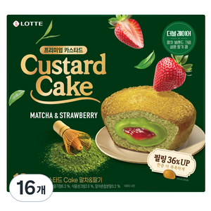 롯데카스타드 케이크 말차 & 딸기, 16개, 288g