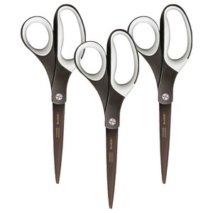 쓰리엠 스카치 프리미엄 티타늄 가위 20.3cm, 브라운 + 화이트, 3개