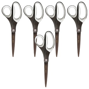 쓰리엠 스카치 프리미엄 티타늄 가위 20.3cm, 브라운 + 화이트, 5개