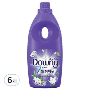 다우니 7일 지속 탈취파워 초고농축 섬유유연제 화이트티와 릴리 본품, 1L, 6개