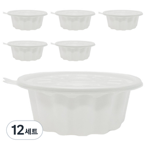생활을그리다 면용기 + 뚜껑 1.0L 소, 12세트