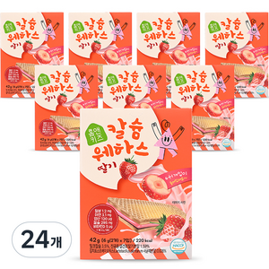 홈앤키즈 칼슘웨하스, 딸기맛, 42g, 24개