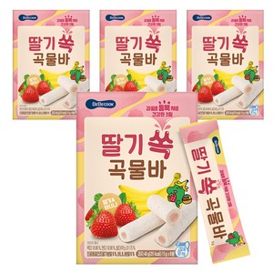베베쿡 딸기 쏙 곡물바, 40g, 4개
