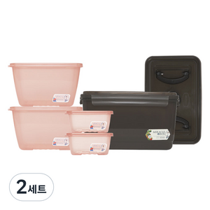 미라네주방 미라클통 황토 김치통 세트, 2세트, 5호