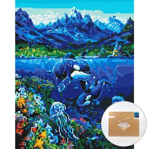 아트조이 DIY 보석 십자수 캔버스형 50 x 40 cm, 해저탐험, 1세트
