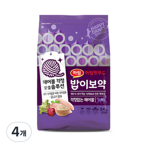 하림펫푸드밥이보약 고양이 기능성 사료, 헤어볼, 3.4kg, 4개