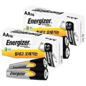 에너자이저 알카라인 파워 AA 건전지, 16개입, 2개