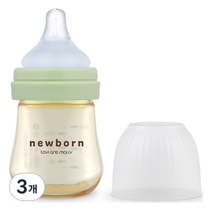토비앤몰리 신생아 젖병 싱글팩, 그린, 80ml, 3개