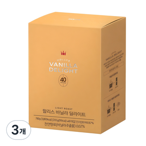 할리스 바닐라 딜라이트 커피믹스 분말스틱, 19.5g, 40개입, 3개