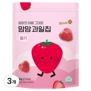 맘스미 맘맘 과일칩 딸기, 8g, 3개
