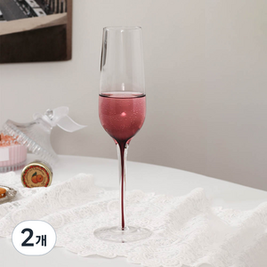메종오브제 시에르 그라데이션 크리스탈 샴페인잔 핑크, 220ml, 2개