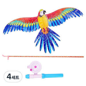 토이토 낚시대 + 앵무새 연 기본형 + 얼레 세트, 4세트