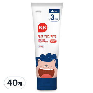비앤비 에코키즈치약 딸기맛, 80g, 40개