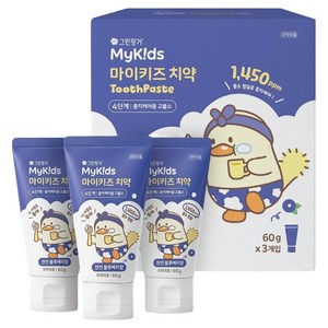 그린핑거 마이키즈 치약 4단계 블루베리향, 60g, 3개