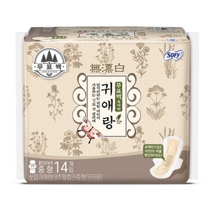 쏘피 귀애랑 생리대 날개형, 중형, 14개입, 1개