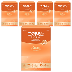 크리넥스 알러지 케어 로션 천연펄프 각티슈 3겹, 150롤, 15개