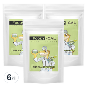 푸디웜 푸디 칼 위드 D3 파충류 사료, 6개, 50g