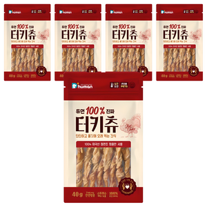 듀먼 강아지 100퍼센트 진짜 터키츄 간식, 칠면조, 40g, 5개