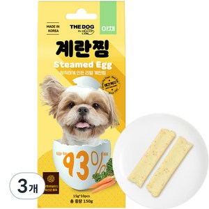 더독 강아지 계란찜 스틱 5p, 야채, 150g, 3개