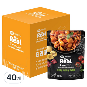 하림펫푸드 생후 3개월령 이후 반려견 더리얼 퀴진 볼로네제, 소+채소, 100g, 40개